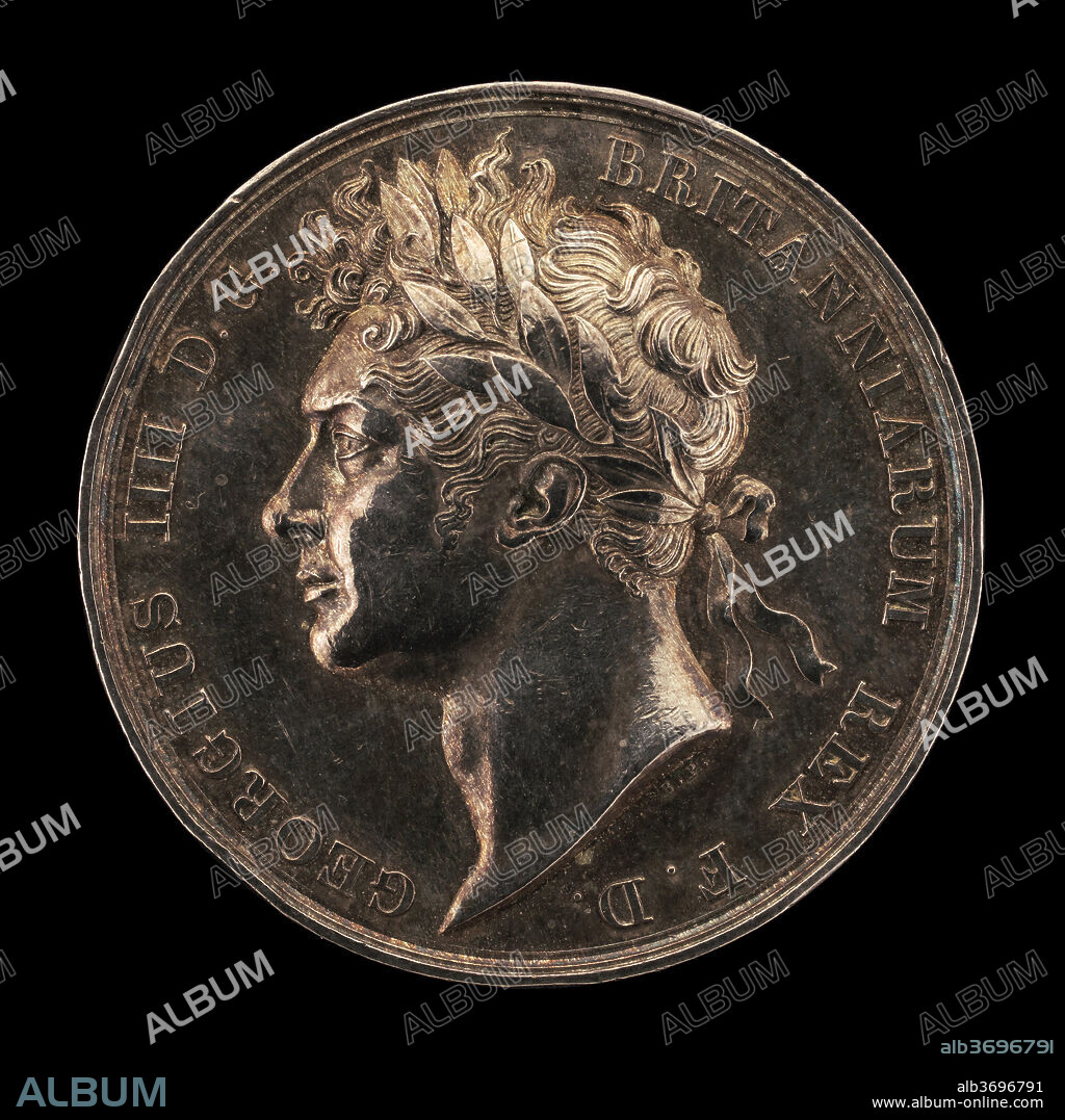 BENEDETTO PISTRUCCI. Coronation of King George IV [obverse]. Dated: 1821. Dimensions: overall (diameter): 3.5 cm (1 3/8 in.)  gross weight: 16.92 gr (0.037 lb.)  axis: 12:00. Medium: silver.