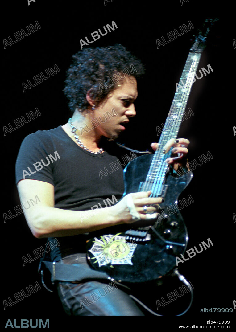 Mar 01, 1997; Boston, MA, USA; KIRK HAMMETT of 'Metallica' performs live in concert in Boston. Mandatory Credit: Photo by Steven Tackeff / ZUMA Press. (©) Copyright 1997 by Steven Tackeff. 01/03/1997