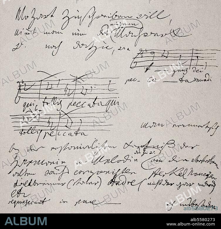 Beethoven, Ludwig van ; compositeur allemand ; 1770-1827. Lettre de Beethoven, Vienne 1826, à l'abbé Maximilian Stadler, 3e page.