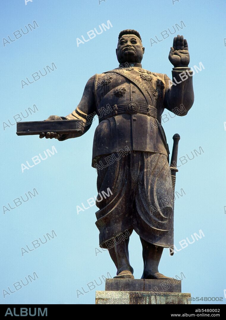 Sisavang Phoulivong (or Sisavangvong) (14 July 1885 - 29 October 1959), was King of Luang Phrabang and later the Kingdom of Laos from 28 April 1904 until his death on 20 October 1959. His father was king Zakarine and his mother was Queen Thongsy. He was educated at Lycée Chasseloup-Laubat, Saigon, and at l'École Coloniale in Paris. He was known as a 'playboy' king with up to 50 children by as many as 15 wives.