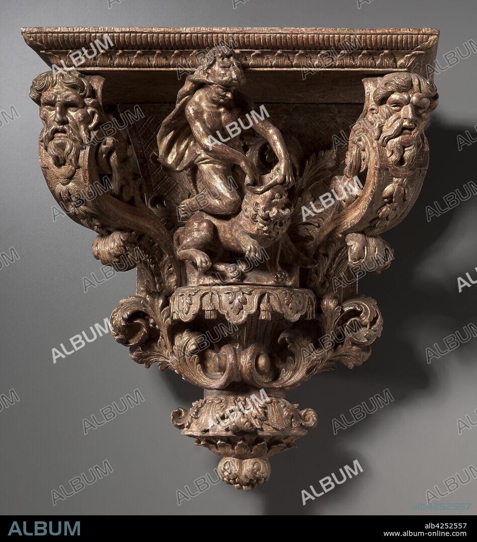 Wall Bracket , c. 1650-75. France, 17th century. Carved and gilt wood; overall: 56.4 x 49.1 x 26.4 cm (22 3/16 x 19 5/16 x 10 3/8 in.).