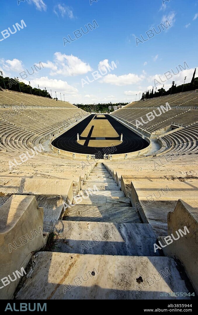 Panathinaikos stadium of the first modern Olympic Games in 1896, Athens, Greece, Europe