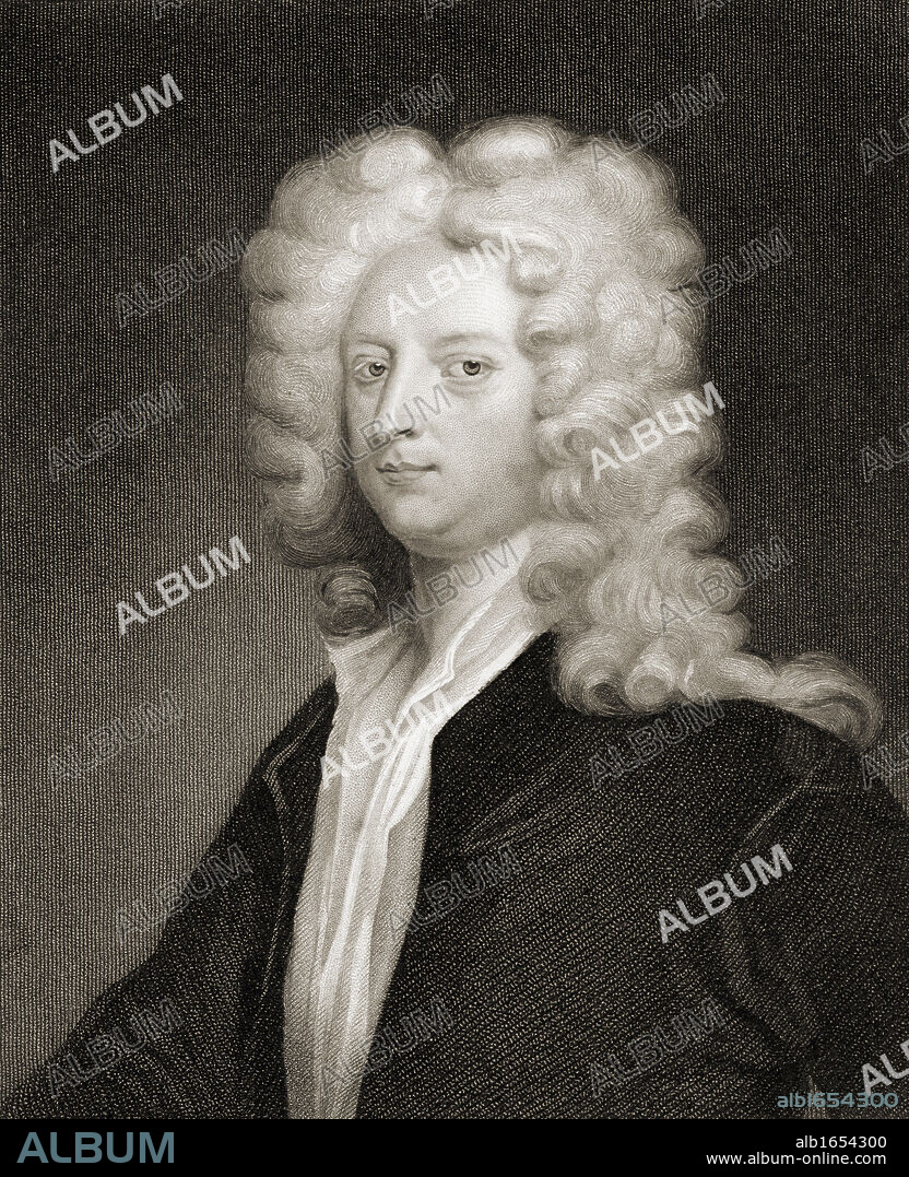 Joseph Addison 1672-1719. English essayist, poet and statesman From the book 'Gallery of Portraits' published London 1833.