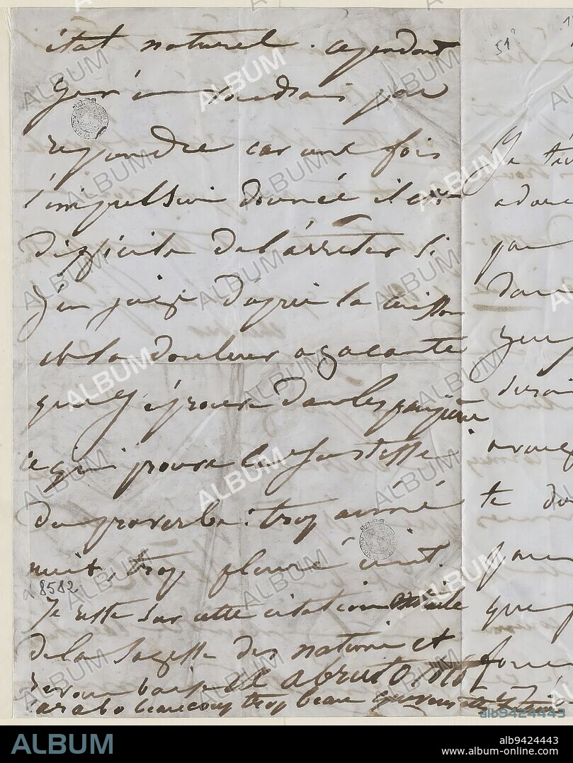 Juliette Drouet to Victor Hugo, December 15 after noon 3:1/4 a.m. 1849, Drouet, Juliette (Julienne Gauvain, known as), Author of the text, In 15-12-1849, 19th century, Maison de Victor Hugo - Hauteville House, Manuscripts, printed matter, binding, autograph letter, Dimensions - Work: Height: 18 cm, Width: 11.8 cm.