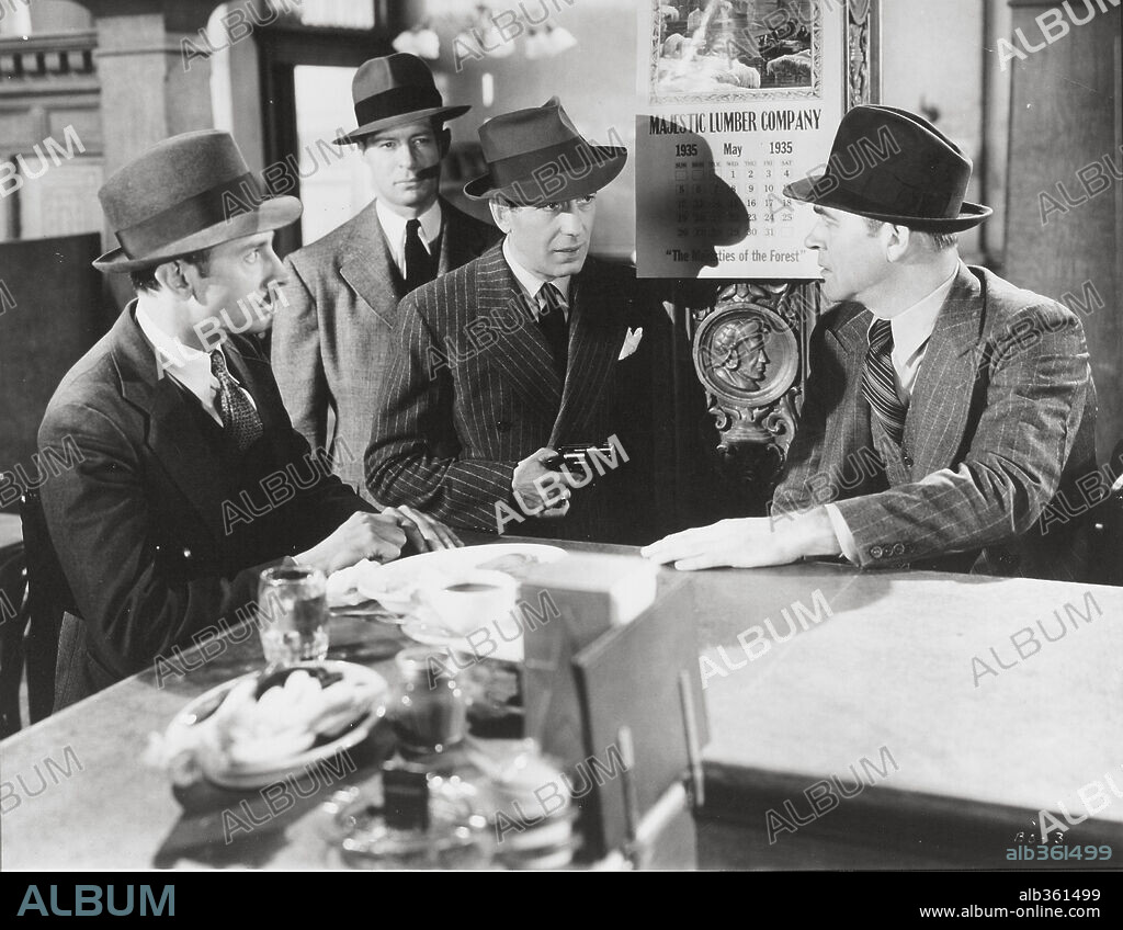 G. PAT COLLINS, HUMPHREY BOGART, JOHN QUALEN and MORGAN CONWAY in BROTHER ORCHID, 1940, directed by LLOYD BACON. Copyright WARNER BROTHERS.