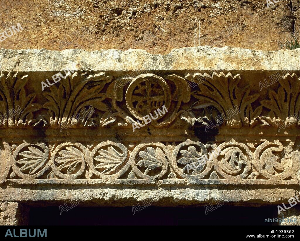 Byzantine Art. Serjilla. Relief of Chi Rho. Syria.  Western Asia.