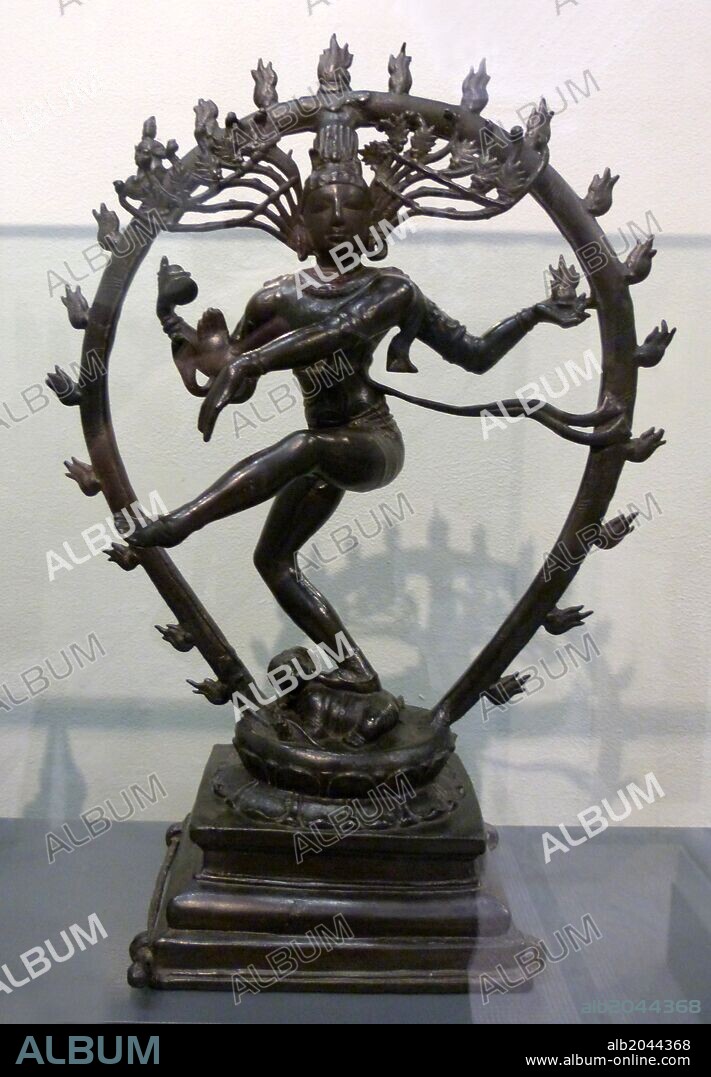 Shiva Nataraja, Lord of the Dance (900-50). Copper Alloy. Southern India. Late Pallava/early Chola period. Shiva holds the drum.