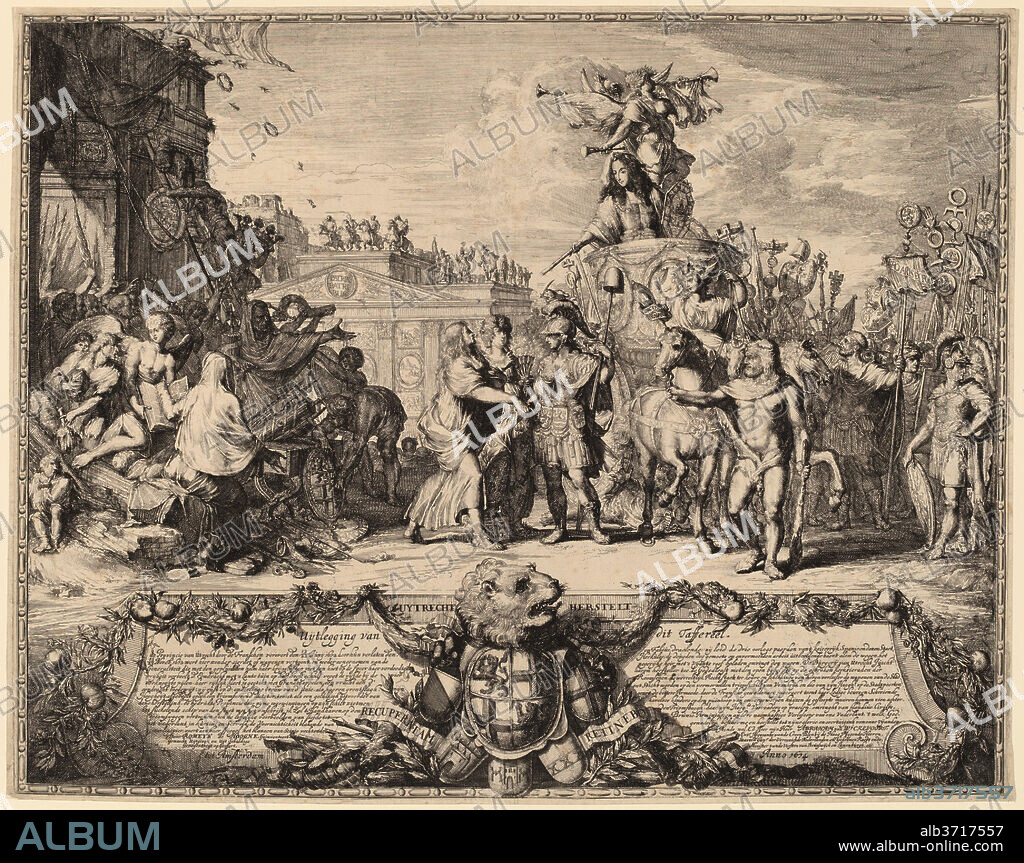 ROMEYN DE HOOGHE. Uytrecht Herstelt (The Recapture of Utrecht, 1673). Dated: 1674. Dimensions: plate: 40.6 x 51.7 cm (16 x 20 3/8 in.)  sheet: 41.2 x 52.1 cm (16 1/4 x 20 1/2 in.). Medium: etching with engraving on laid paper.
