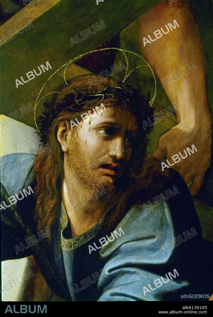RAFAEL SANZIO O RAFAEL DE URBINO. CAIDA EN EL CAMINO DEL CALVARIO O EL PASMO DE SICILIA - DETALLE - HACIA 1516 - OLEO/TABLA - NP 298 - RENACIMIENTO ITALIANO - CONJUNTO 29679.