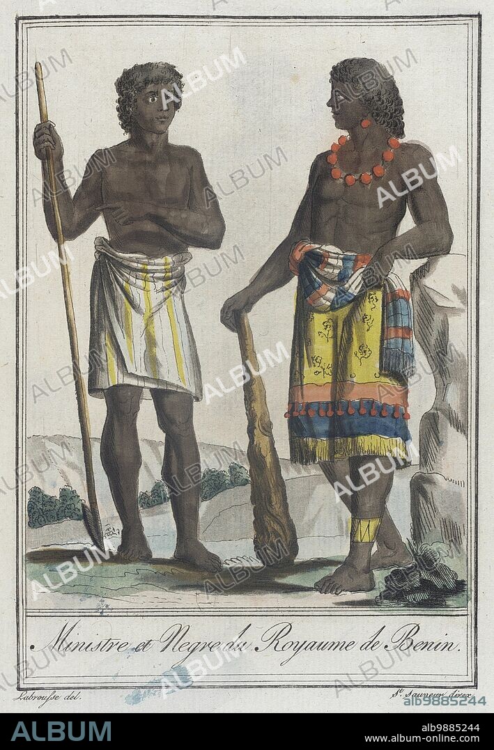 JACQUES GRASSET DE SAINT-SAUVEUR. Costumes de Différents Pays, 'Ministre et Negre du Royaume de Benin', c1797.