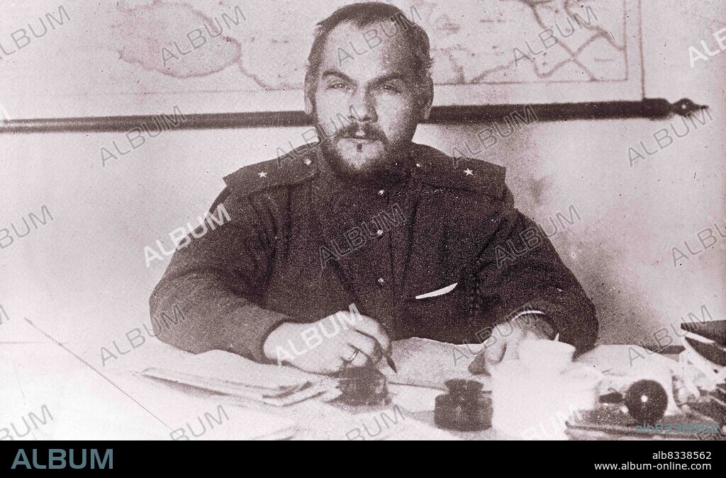 Nikolai Vasilyevich Krylenko (1885-1938), a Russian Bolshevik revolutionary and a Soviet politician. People's Commissar for Justice and Prosecutor General of the Russian Soviet Federated Socialist Republic. He was executed during the Great Purge.