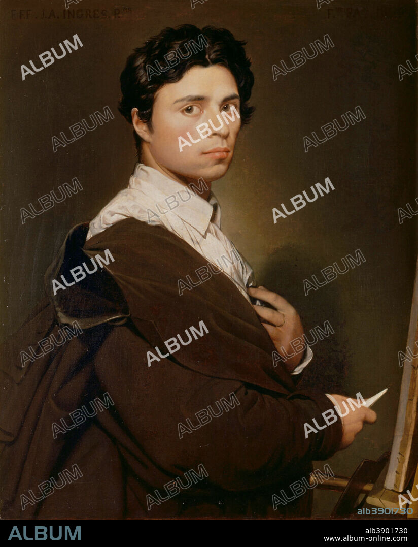 JEAN AUGUSTE DOMINIQUE INGRES. Autoportrait à vingt-quatre ans. Date/Period: 1804. Painting. Oil on canvas. Height: 770 mm (30.31 in); Width: 610 mm (24.01 in).