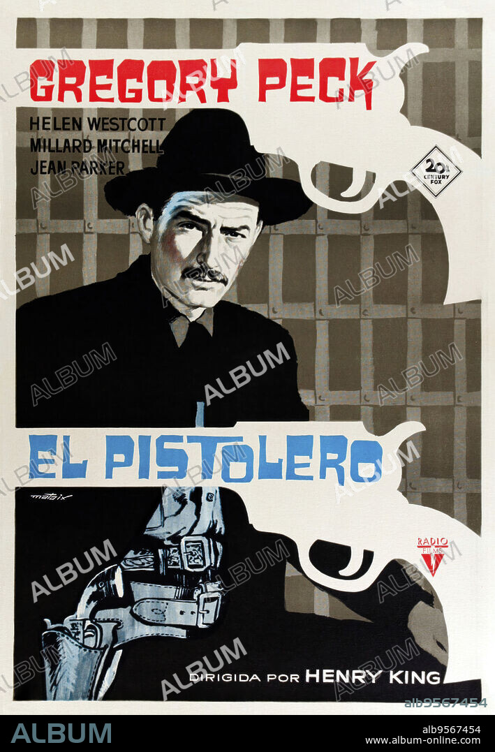GREGORY PECK en EL PISTOLERO, 1950 (THE GUNFIGHTER), dirigida por HENRY KING. Copyright 20TH CENTURY FOX.