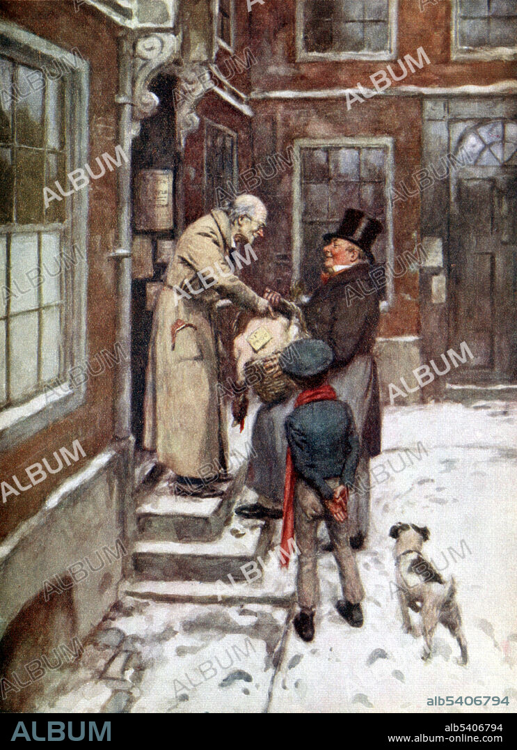 Here's the turkey. How are you? Merry Christmas! A Christmas Carol by Charles Dickens was first published on December 19, 1843 and met with instant success and critical acclaim. A Christmas Carol tells the story of a bitter old miser named Ebenezer Scrooge and his transformation into a gentler, kindlier man after visitations by the ghost of his former business partner Jacob Marley and the Ghosts of Christmas Past, Present and Yet to Come. A Christmas Carol has never been out of print. Illustrated by Arthur C. Michael, 1911.