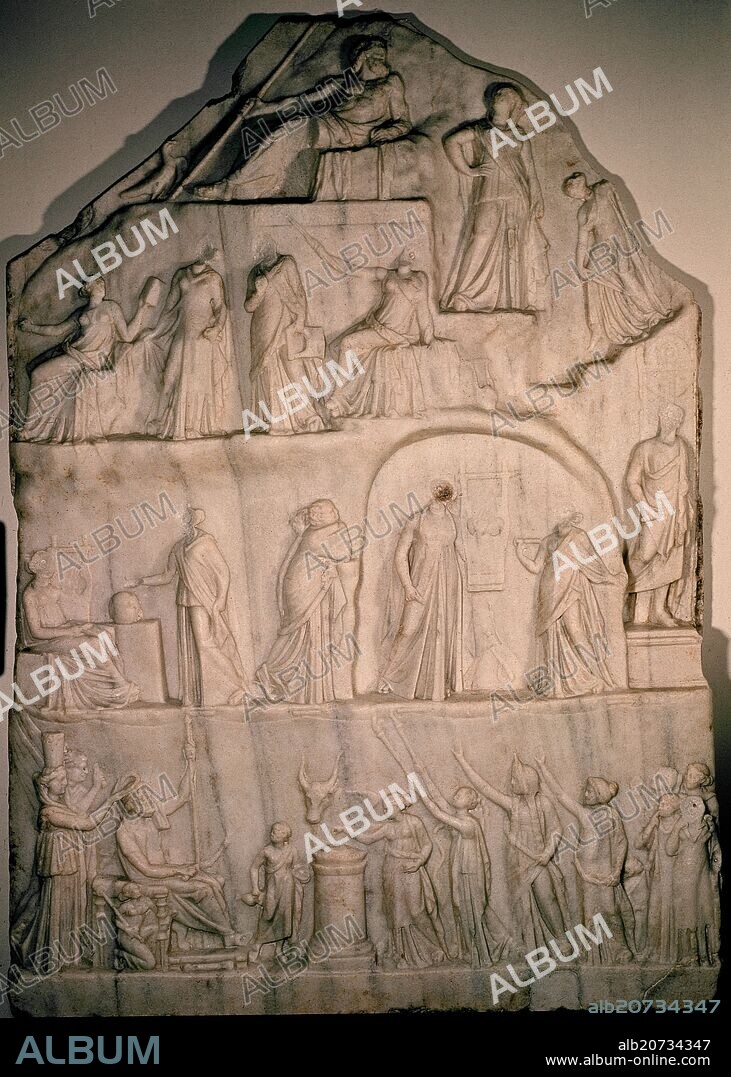 ARQUELAO DE PRIENE. APOTEOSIS DE HOMERO - RELIEVE EN MARMOL - SIGLO II AC.