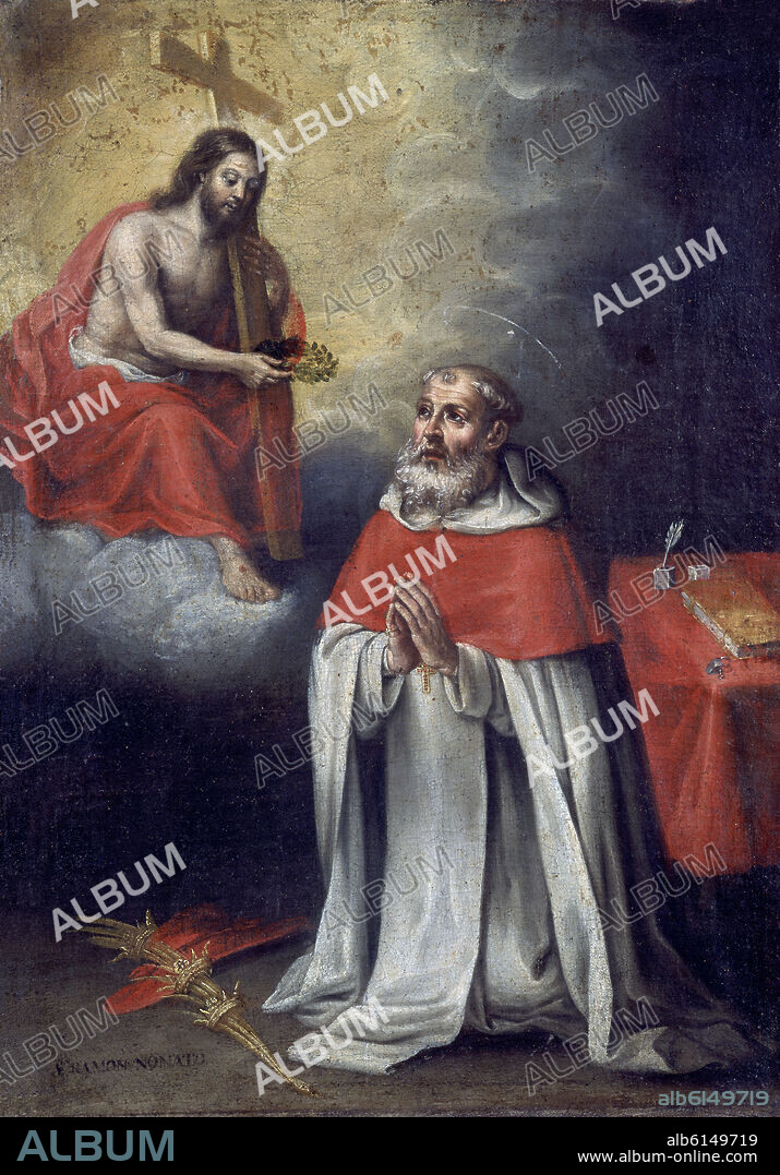 FRANCISCO DE ZURBARAN (taller). SAN RAMON NONATO- SIGLO XVII PINTURA BARROCA-ESCUELA ESPAÑOLA.