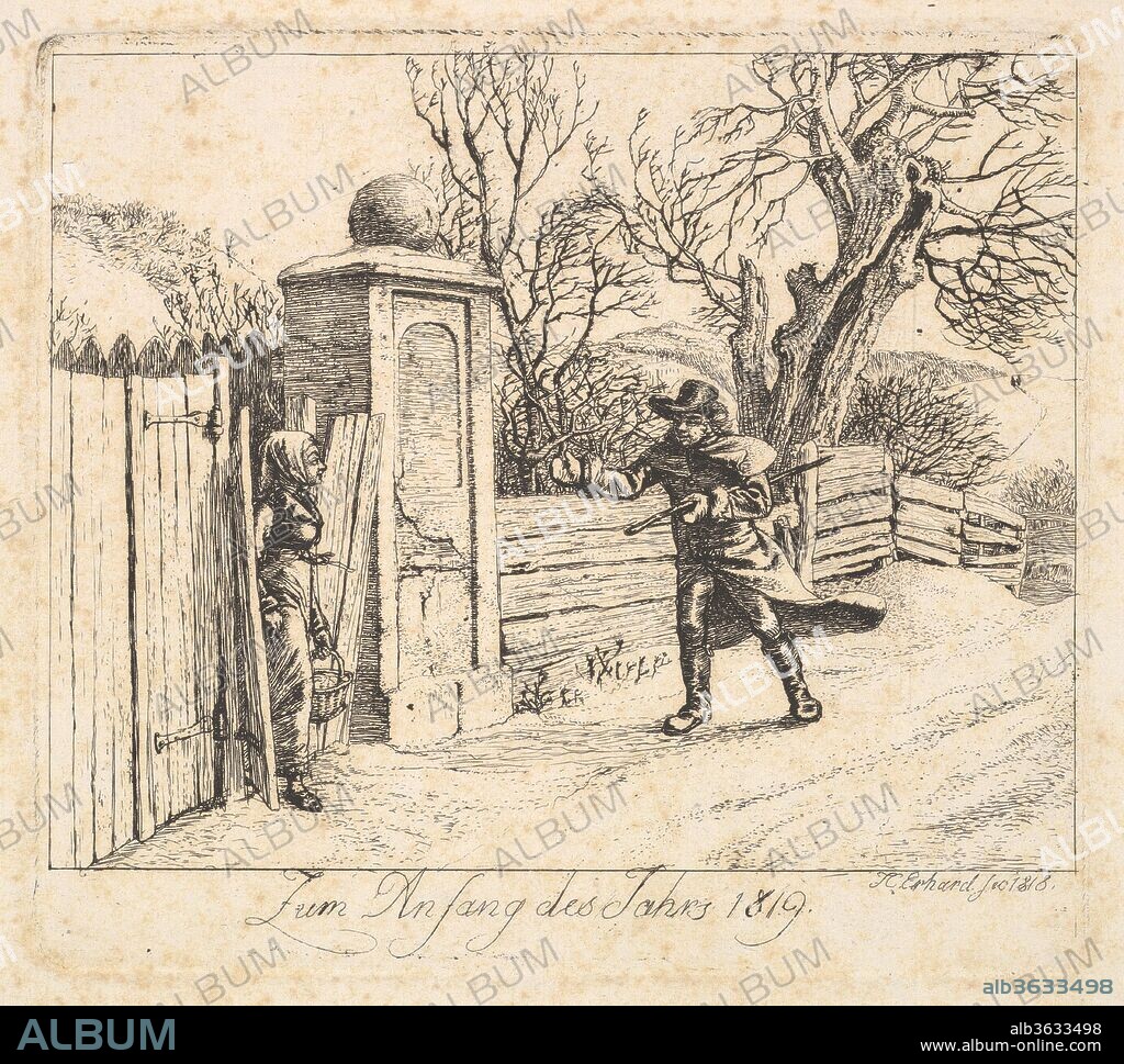 Winter Landscape. Artist: Johann Christoph Erhard (German, Nuremberg 1795-1822 Rome). Dimensions: plate: 4 9/16 x 5 1/16 in.
sheet: 7 7/8 x 9 3/4 in.. Date: 1818.