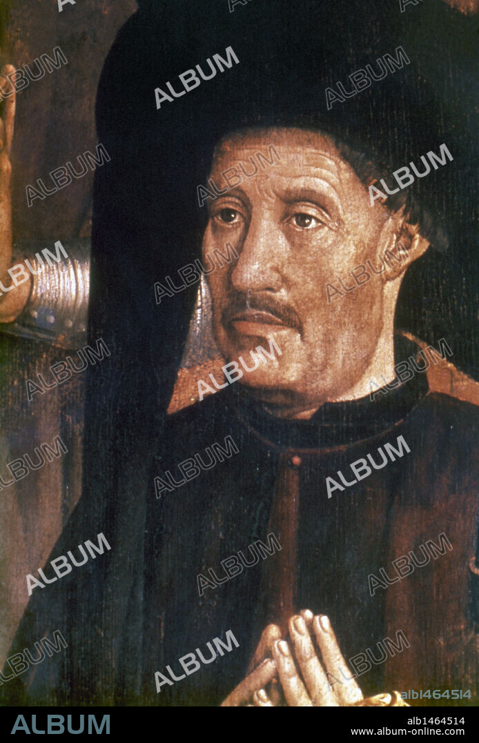 NUNO GONÇALVES. ENRIQUE EL NAVEGANTE (1394-1460). Príncipe portugués, hijo del rey Juan I de Avis. Retrato de la época. Museo de Arte Antiguo. Lisboa. Portugal.
