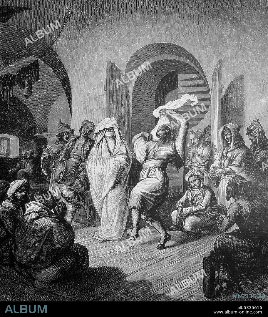 Prisoners in the casemates of Ulm, Germany, captured mercenary troops from Africa who were to flood southern Germany according to the French war plan, Franco-Prussian War, 1870  /  Gefangene in den Kasematten von Ulm, Deutschland, gefangen genommene Söldnertruppen aus Afrika welche nach dem französischen Kriegsplane die Süddeutschlands überfluten sollten, Deutsch-Französischer Krieg, 1870, Historisch, historical, digital improved reproduction of an original from the 19th century / digitale Reproduktion einer Originalvorlage aus dem 19. Jahrhundert.