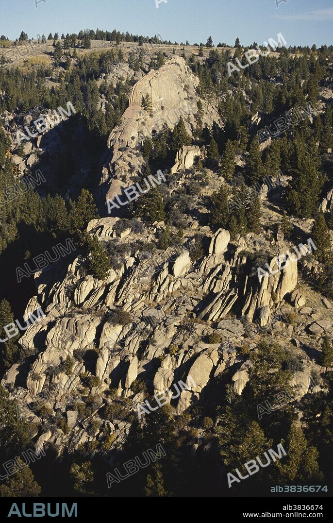 Boulder Batholith formation at Homestake Pass (6,375 ft) near Butte, Montana.