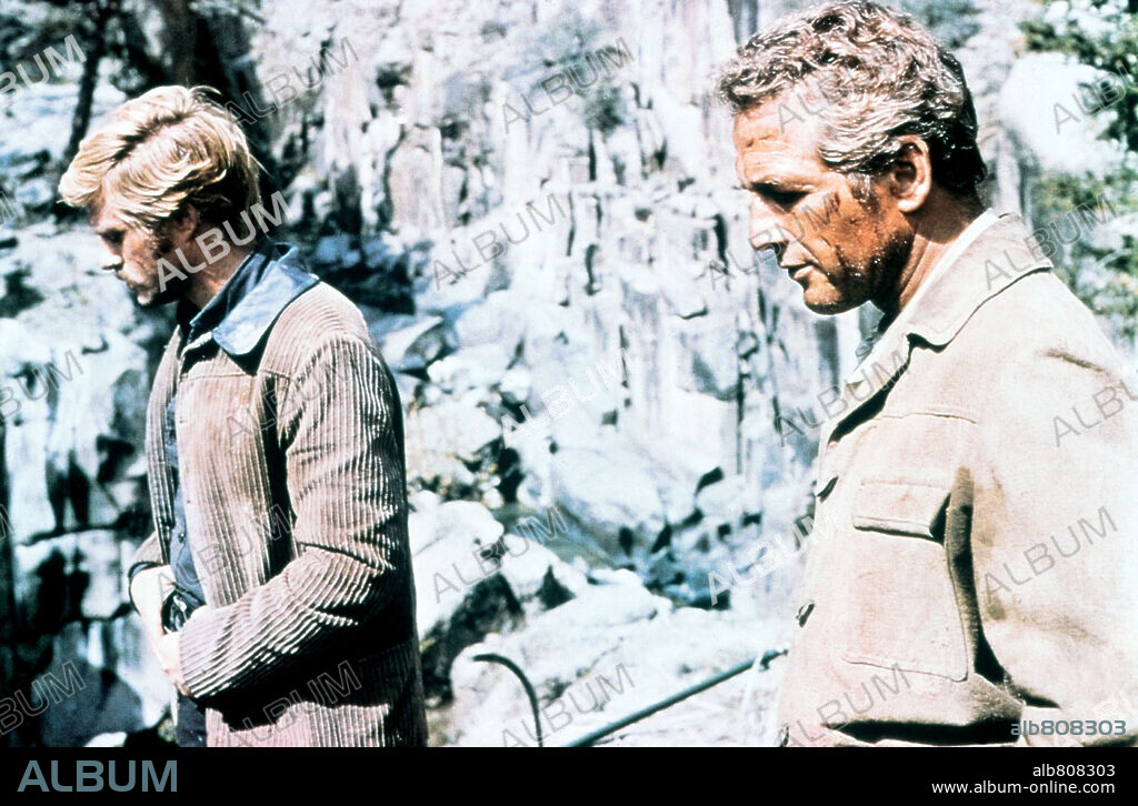 PAUL NEWMAN et ROBERT REDFORD dans BUTCH CASSIDY AND THE SUNDANCE KID, 1969, réalisé par GEORGE ROY HILL. Copyright 20TH CENTURY FOX.