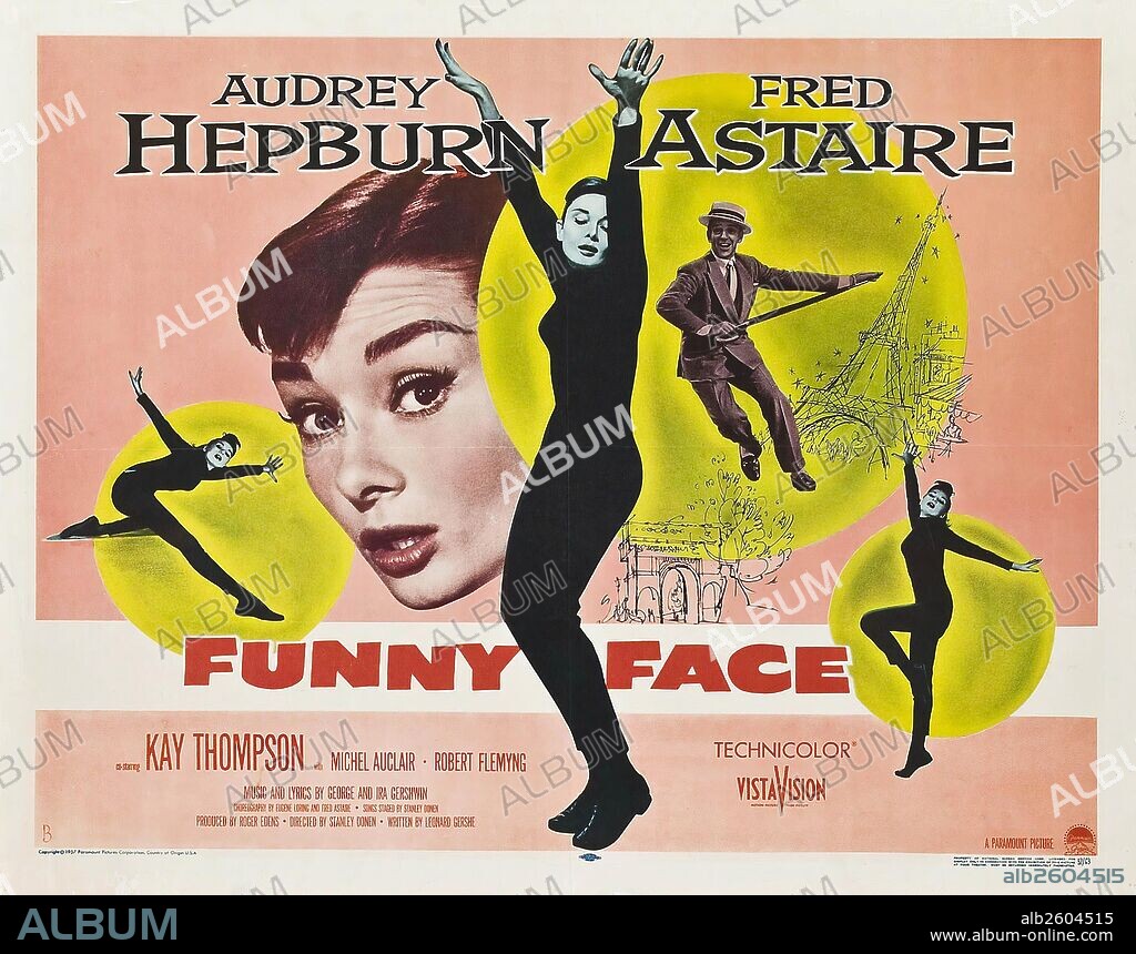 Affiche de FUNNY FACE, 1957, réalisé par STANLEY DONEN. Copyright PARAMOUNT PICTURES.