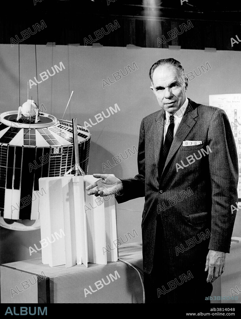 Seaborg standing before models of SNAP (Systems Nuclear Auxiliary Power Program), power generators used by NASA in the 1960s. Glenn Theodore Seaborg (April 19, 1912 - February 25, 1999) was an American chemist whose involvement in the synthesis, discovery and investigation of 10 transuranium elements earned him a share of the 1951 Nobel Prize in Chemistry. He was the principal or co-discoverer of ten elements: plutonium, americium, curium, berkelium, californium, einsteinium, fermium, mendelevium, nobelium and element 106, which, while he was still living, was named seaborgium in his honor. He discovered more than 100 atomic isotopes and is credited with important contributions to the chemistry of plutonium, originally as part of the Manhattan Project where he developed the extraction process used to isolate the plutonium fuel for the second atomic bomb. He advised ten US Presidents - from Truman to Clinton - on nuclear policy and was Chairman of the US Atomic Energy Commission from 1961-71, where he pushed for commercial nuclear energy and the peaceful applications of nuclear science. In 1998 he suffered a stroke, which led to his death six months later at the age of 86.