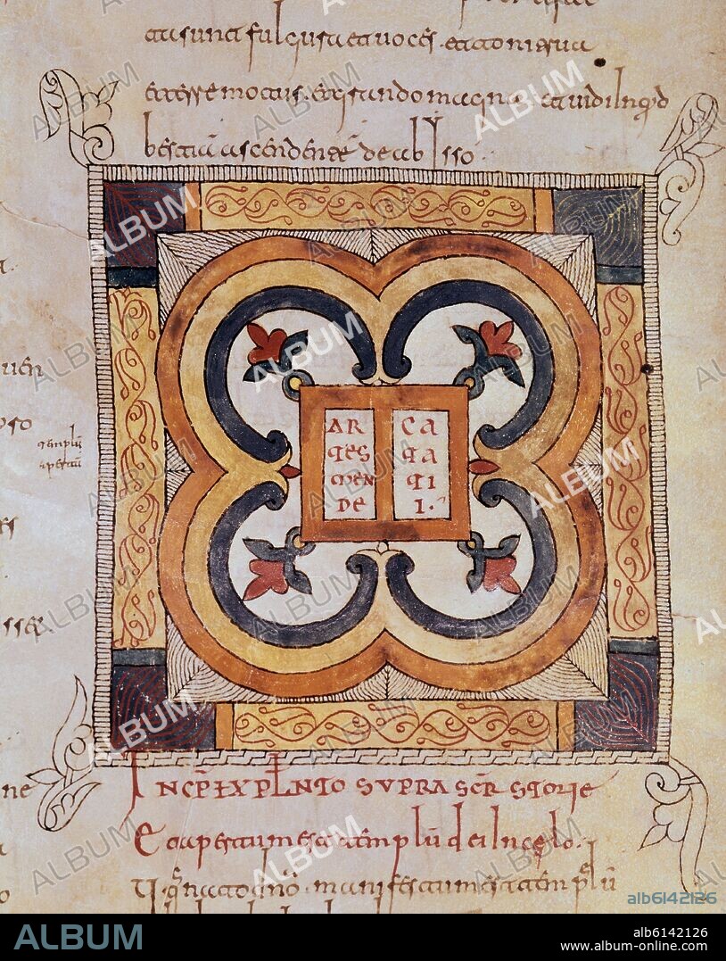 BEATO DE LIEBANA. COMENTARIOS AL APOCALIPSIS - BEATO DEL ESCORIAL - LETRA OMEGA - SIGLO X.
