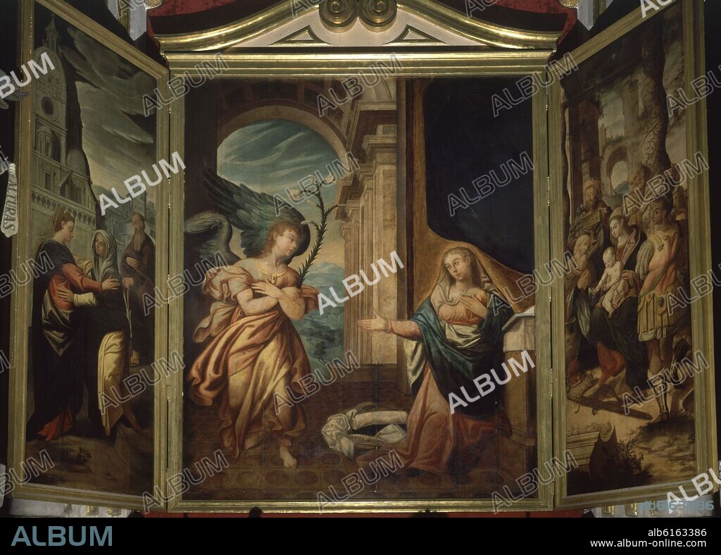 CESARE ARBASIA (1540-1614). TRIPTICO DE LA ANUNCIACION.