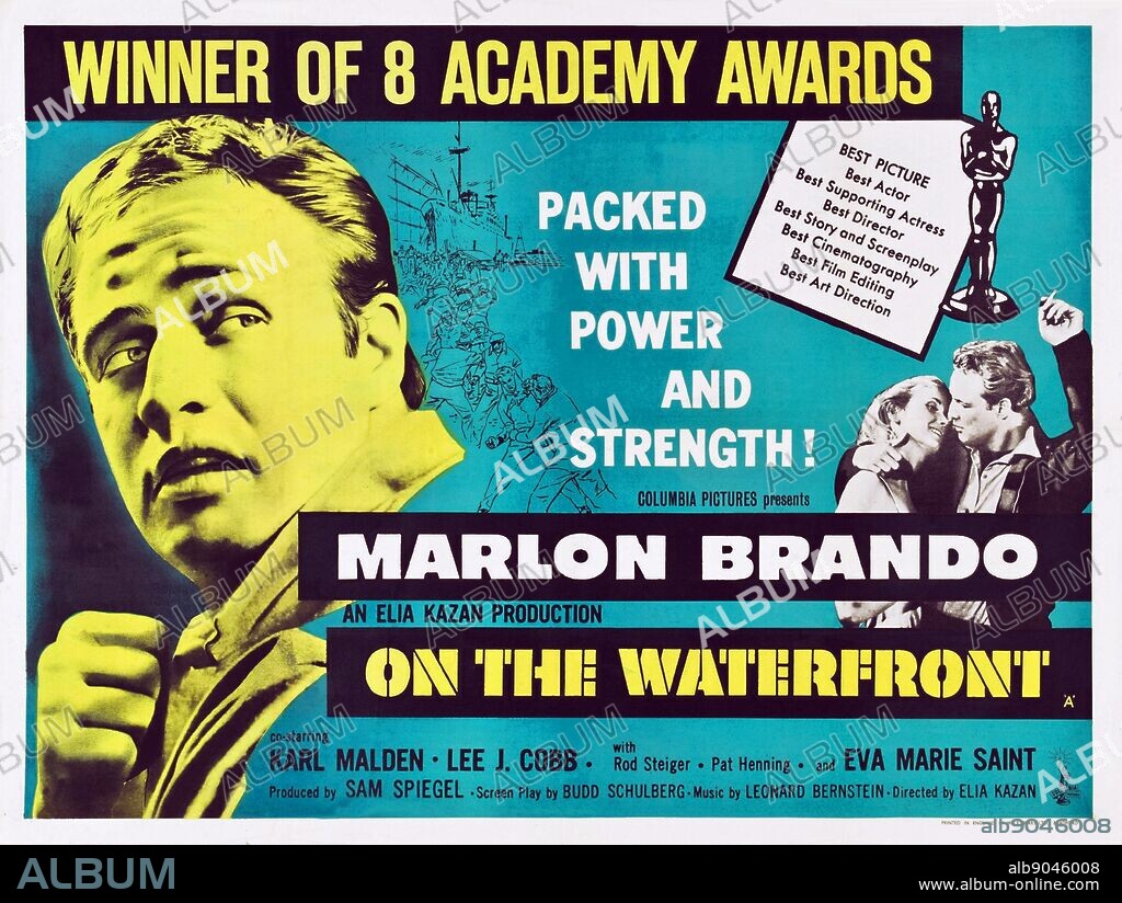 On the Waterfront is a 1954 American crime drama film about union violence and corruption among longshoremen. Directed by Elia Kazan and starring Marlon Brando the film was based on Crime on the Waterfront - a series of articles published in the New York.