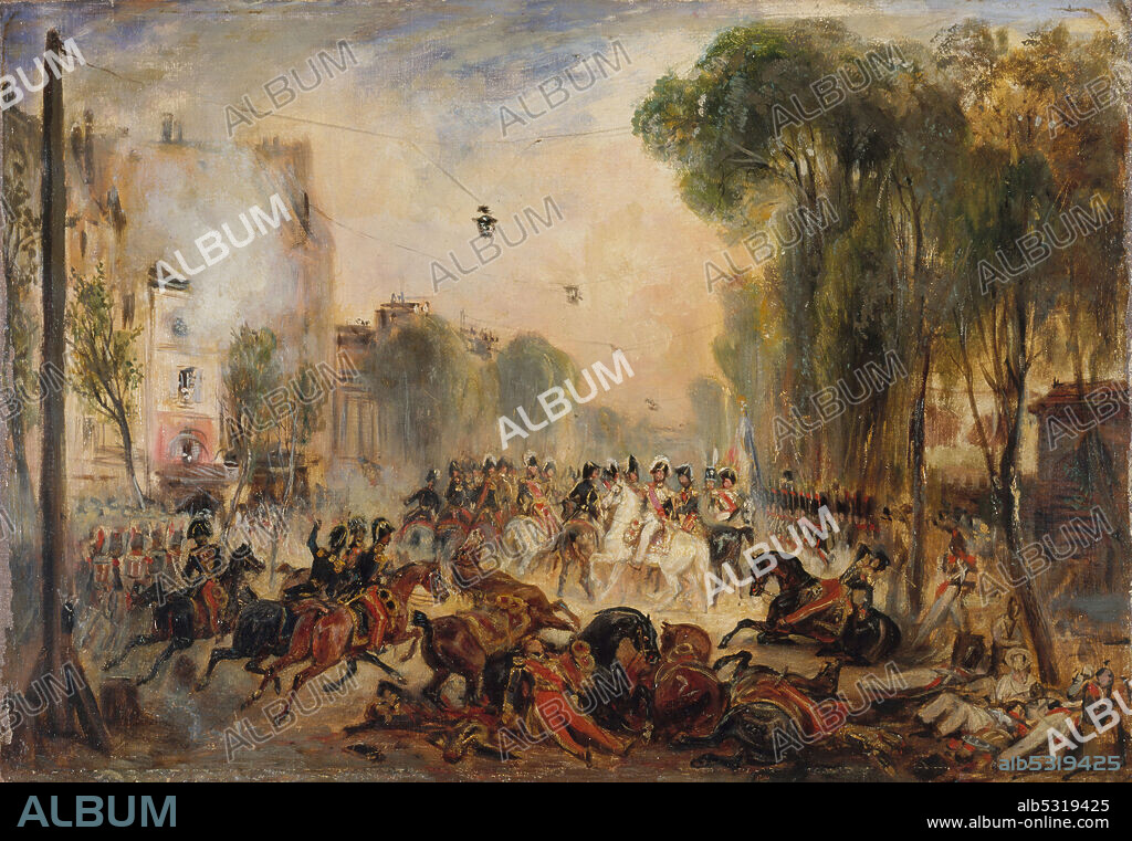 FRANçOIS-GABRIEL LéPAULLE. Assassination attempt by Joseph Fieschi on King Louis Philippe I of France on July 28, 1835.