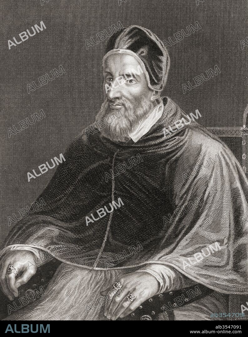 Pope Clement VII, 1478 – 1534, born Giulio di Giuliano de' Medici. From The History of the Popes, Their Church and State, published 1853.