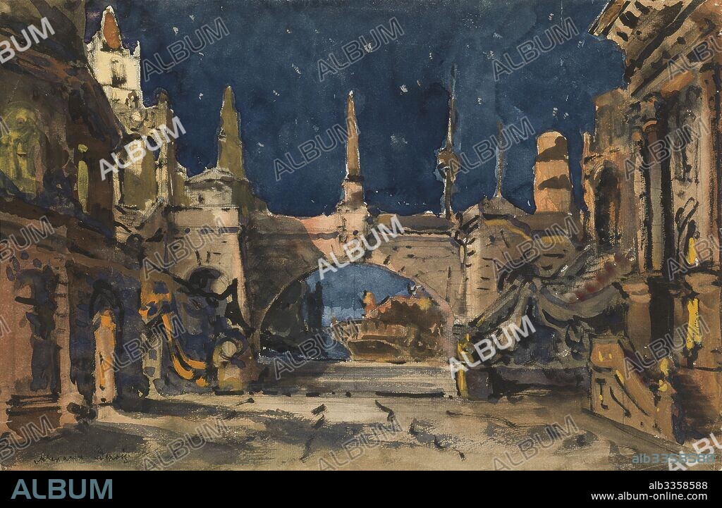 ALEXANDRE BENOIS. Stage design for the Ballet "Diane de Poitiers" by Jacques Ibert.