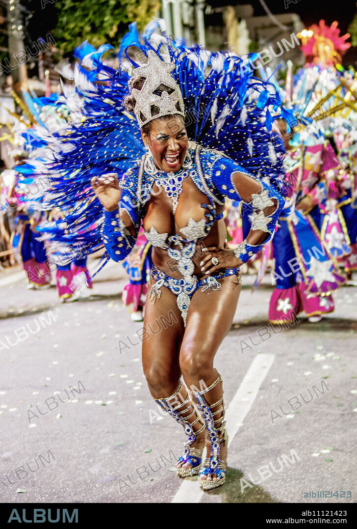 Samba Dancer at the Carnival Parade in Niteroi, State of Rio de Janeiro, Brazil, South America.