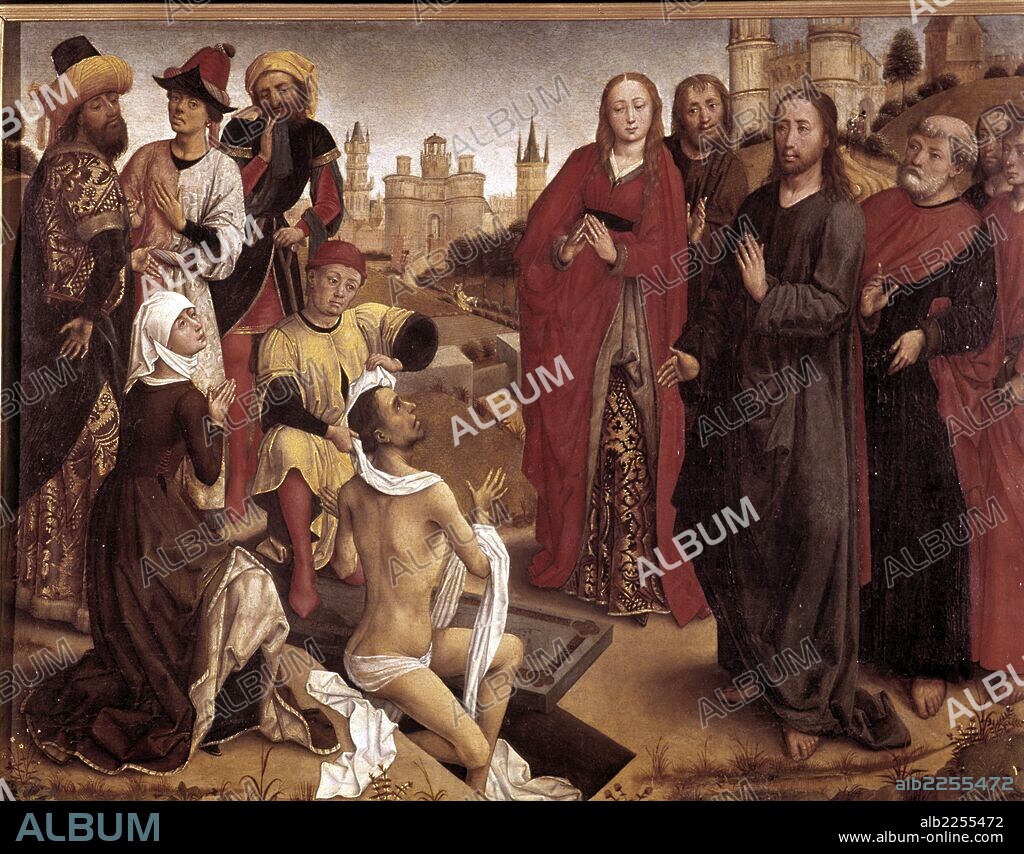 DIERIC BOUTS. DIRK BOUTS. PINTOR FLAMENCO 1415 - 1475. LA RESURRECCION DE LAZARO. PALACIO DE PERINAT. MADRID.