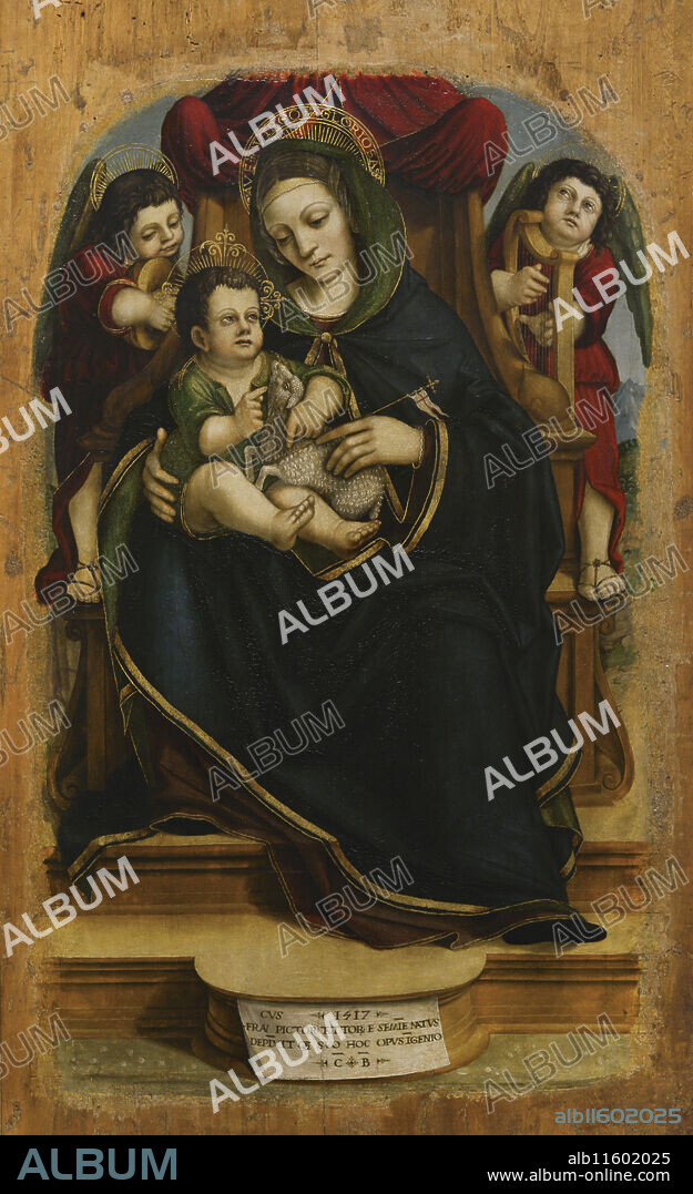 FRANCESCO DE TATTI (1470-1532). ITALIAN PAINTER.. Francesco de Tatti (1470-1532). Italian painter, active in Varese between 1512 and 1527. Bosto Polyptych, 1517. Panel depicting the Virgin and Child. Oil on wooden panel. Pinacoteca Castello Sforzesco, Milan, Italy.