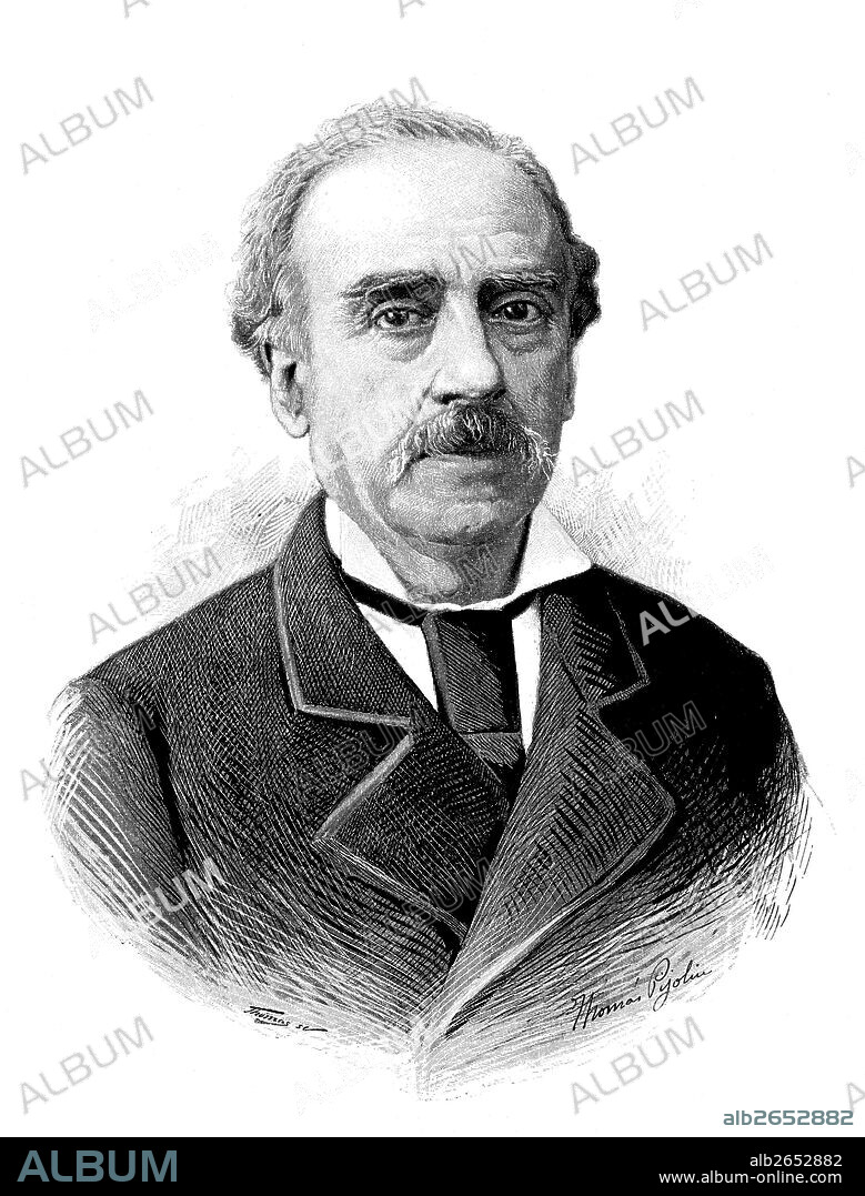Antoni Bofarull de Brocá (1821-1892), historiador, poeta y dramaturgo romántico. Grabado de 1892.