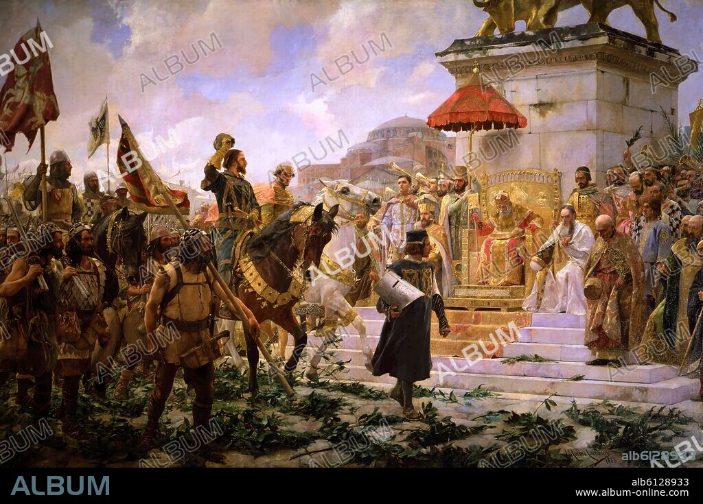 JOSE MORENO CARBONERO (1860-1942). ENTRADA DE ROGER DE FLOR EN CONSTANTINOPLA EN 1303 - 1888 - L 3,50 x 5,50 - Nº INVENTARIO 26.
