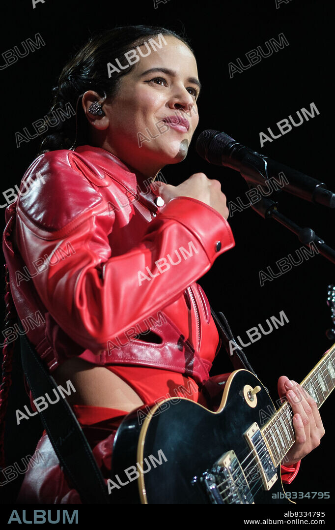 July 19, 2022, Madrid, Spain: The singer Rosalia Vila Tobella, commonly known as RosalÃ­a performs as part of her 'Motomami Tour' at the Wizkink Center, in Madrid. The world tour 'Motomami Tour', with which RosalÃ­a will tour 16 countries, began in the city of AlmerÃ­a on July 6. Around a hundred people from the technical team are working with the singer, who has eight tracks to perform with a unique audiovisual display. (Credit Image: © Atilano Garcia/SOPA Images via ZUMA Press Wire).