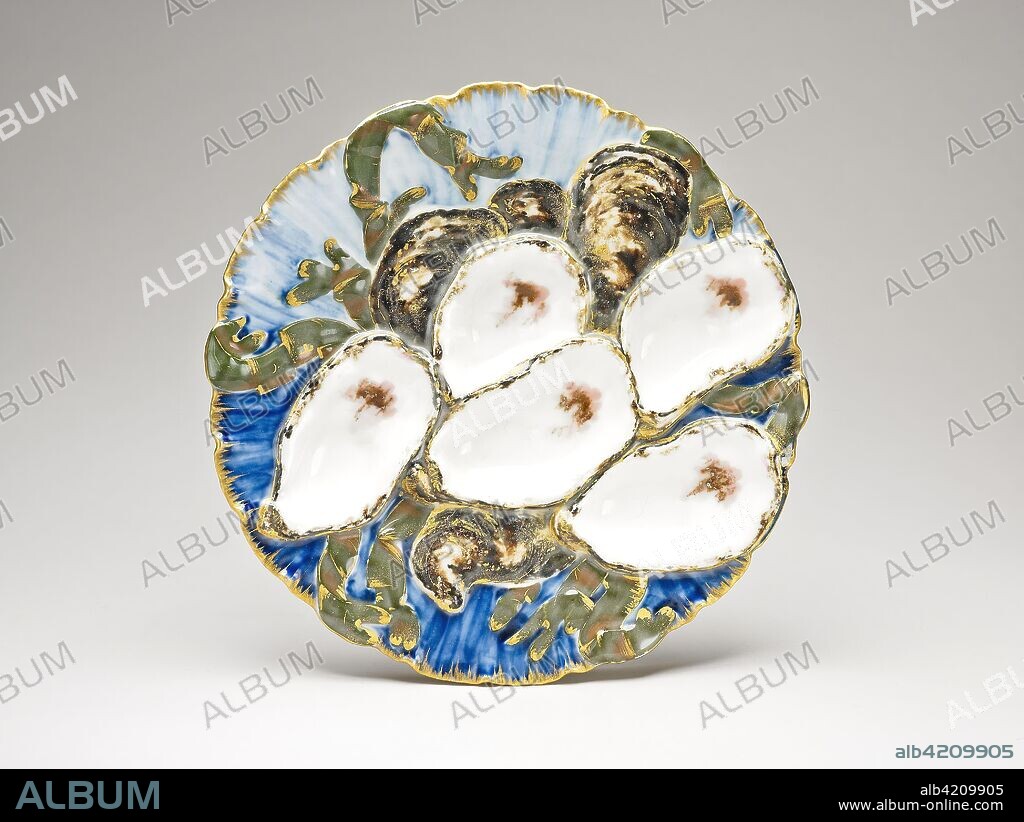 THEODORE R. DAVIS. Oyster Plate. Designed by Theodore Russell Davis; American, 1840-1894; Made by Haviland & Co.; Limoges, France, founded 1842. Date: 1879-1887. Dimensions: Diam: 22.2 cm (8 3/4 in.). Porcelain, enamel, and gilding. Origin: United States.