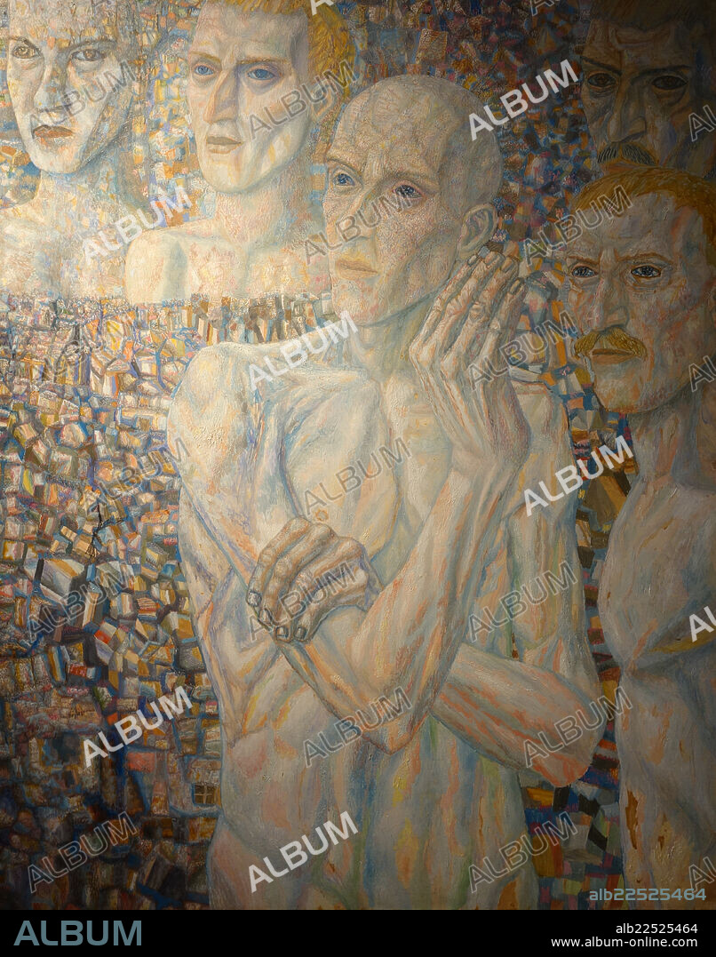 People. 1930s. Oil on paper and canvas. Filonov Pavel Nikolaevich (1883-1941). State Russian Museum, Saint Petersburg.