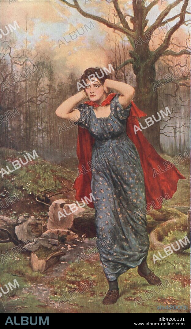 'Hetty Sorrel', c1902. A character in George Eliot's novel Adam Bede. After discovering she is pregnant, Hetty kills the baby by abandoning it in a field, where it dies of exposure. She is caught and tried for child murder. From The Nation's Pictures. A selection from the finest modern paintings in the public picture galleries of Great Britain, reproduced in colour. [Cassell and Company Ltd, London, c1902].