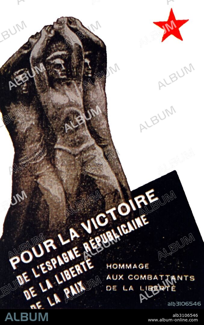 French Communist propaganda poster, 1936 during the Spanish Civil War.