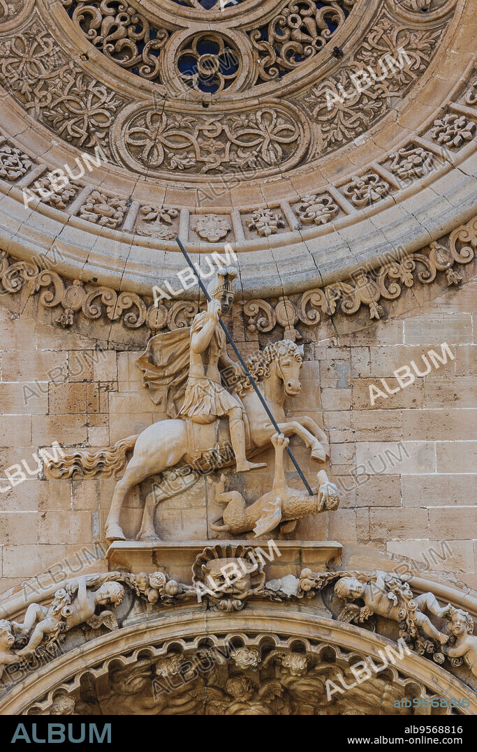 main facade, church Sant Francesc. 13th century.Palma, Mallorca.Balearic Islands. Spain.