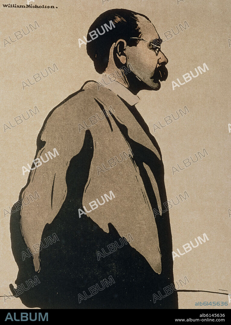 WILLIAM NICHOLSON. RUDYARD KIPLING (1865/1936) - ESCRITOR Y POETA BRITANICO NACIDO EN LA INDIA - PREMIO NOBEL DE LITETATURA.
