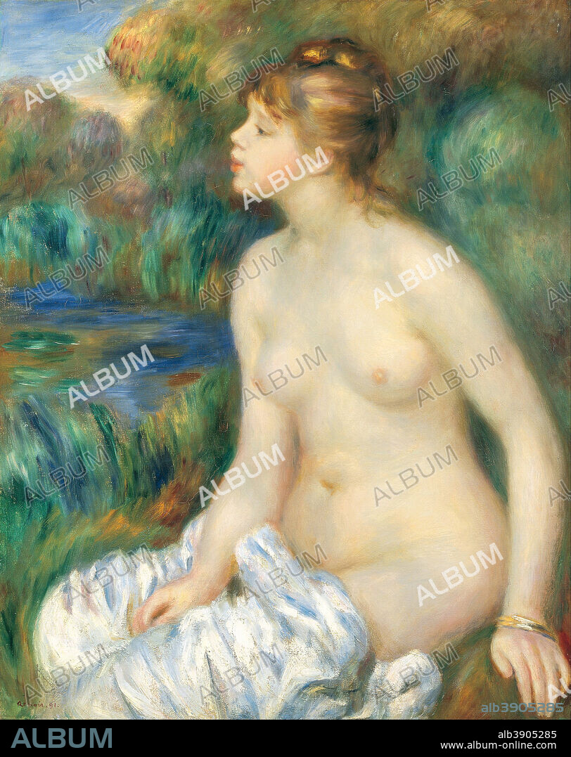 PIERRE AUGUSTE RENOIR. Bather. Date/Period: 1891. Oil on canvas. Width: 65.6 cm. Height: 80.9 cm.
