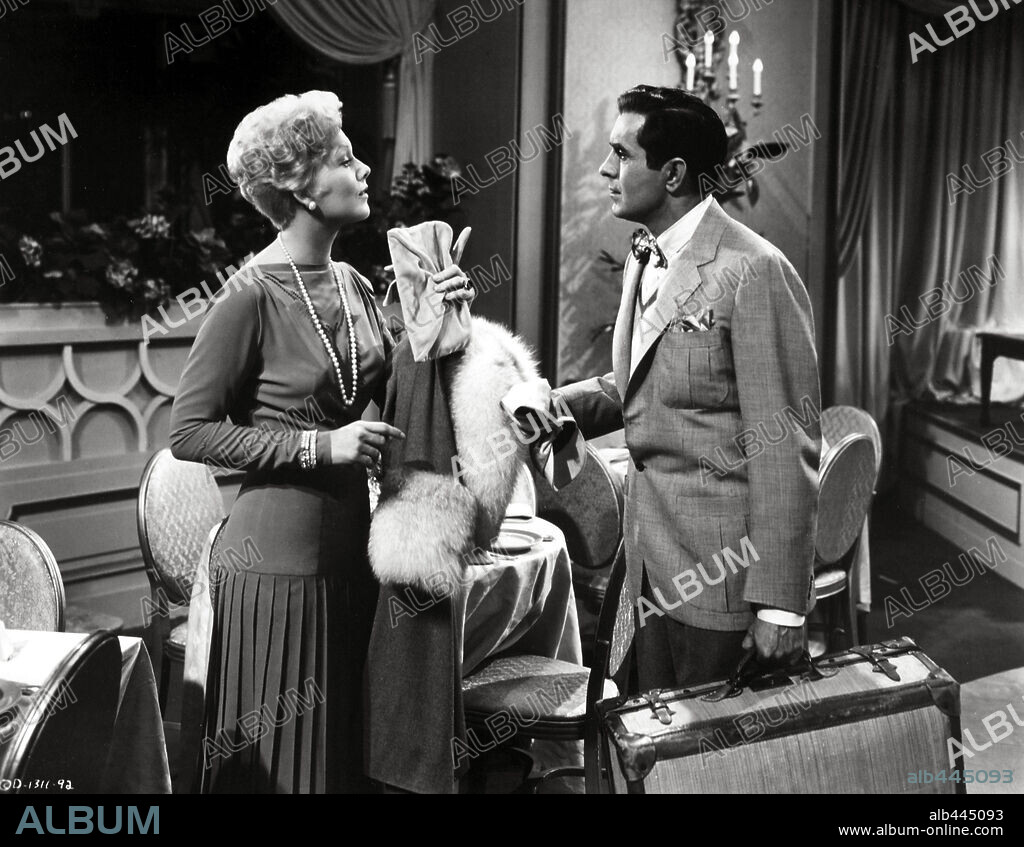 KIM NOVAK and TYRONE POWER in THE EDDY DUCHIN STORY, 1956, directed by GEORGE SIDNEY. Copyright COLUMBIA PICTURES.