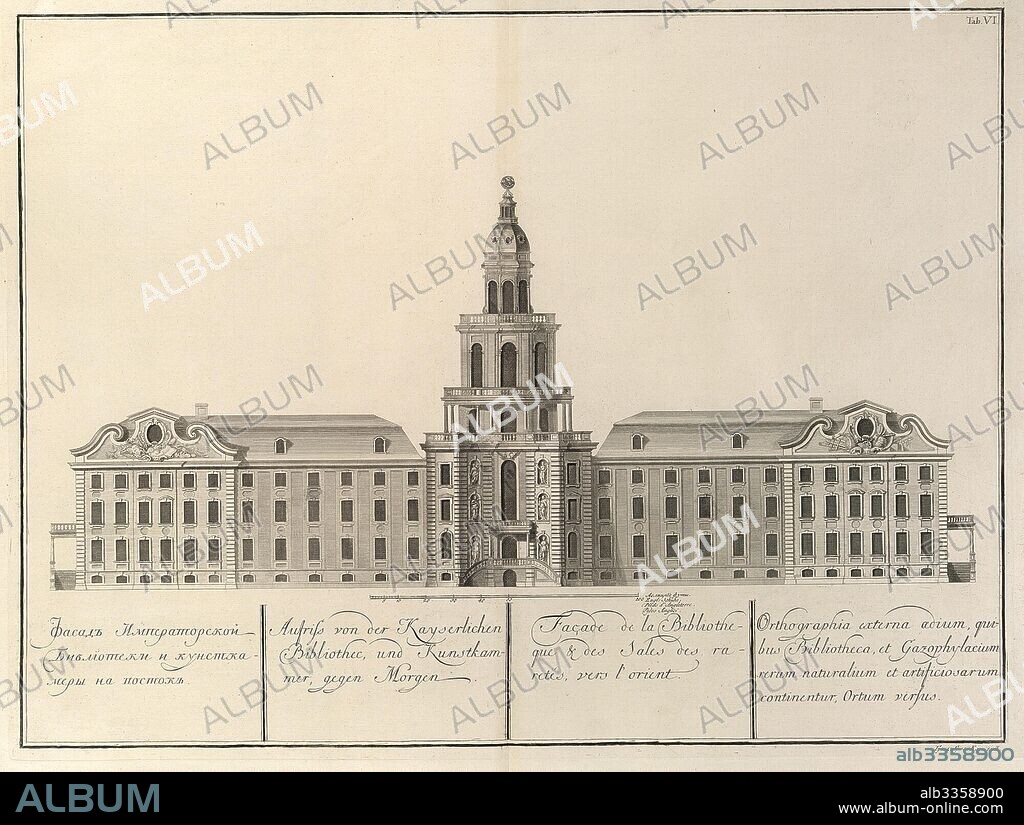 CHRISTIAN ALBRECHT WORTMANN. Imperial Library and Kunstkammer (From: The building of the Imperial Academy of Sciences).