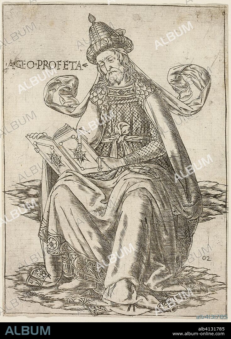 Prophet Haggai. Attributed to Baccio Baldini; Italian, c. 1436-1487. Date: 1465-1475. Dimensions: 145 × 104 mm. Engraving in gray-black on paper. Origin: Italy.