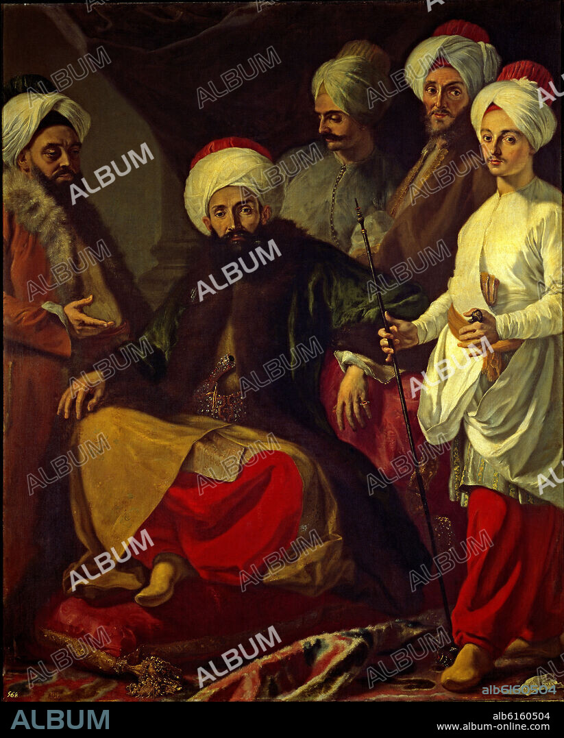 GIUSEPPE BONITO. LA EMBAJADA TURCA EN NAPOLES, AÑO DE 1741- OLEO/LIENZO - 207 x 170 cm - OLEO/LIENZO - NP 54 - ESCUELA ITALIANA.
